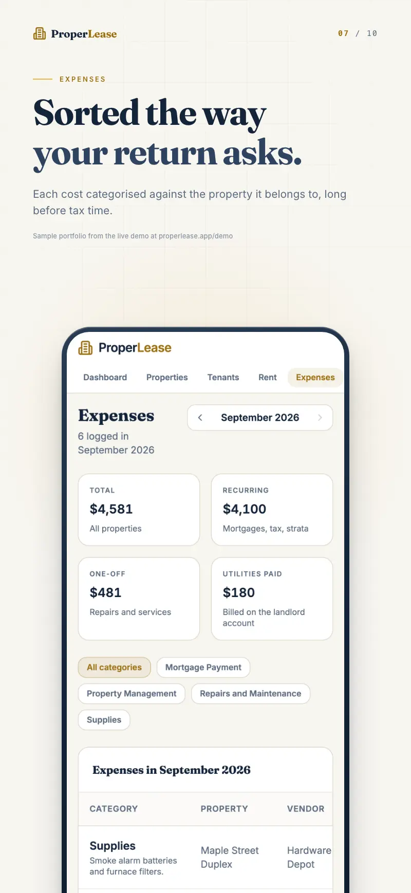 Expense tracker that flags which rows are tax deductible.